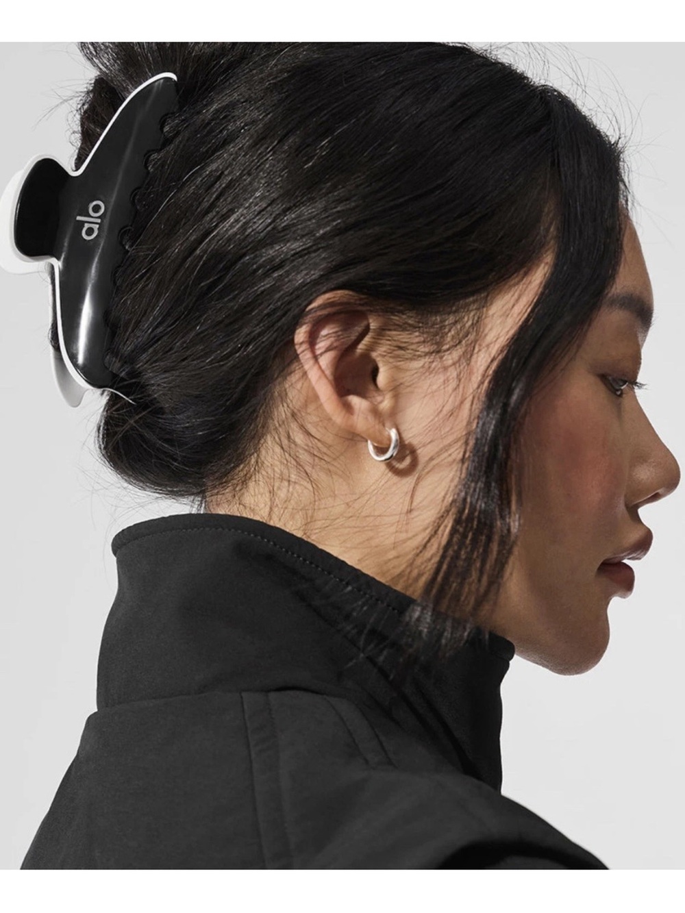 New Alo Outline Large Claw Clip - Black/White Authentic - Picture 3 of 6